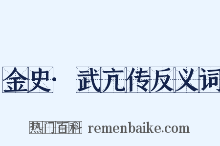 金史·武亢传反义词是什么意思的图片